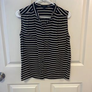J Crew blue and white striped summer blouse